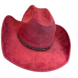 Western cowboy cowgirl felt hat wine colored multicolored studded hat band